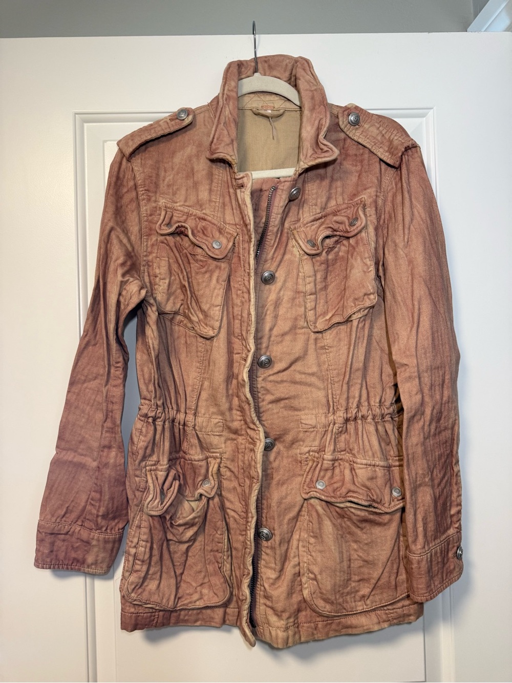 Free People Utility Jacket in Rust Brown